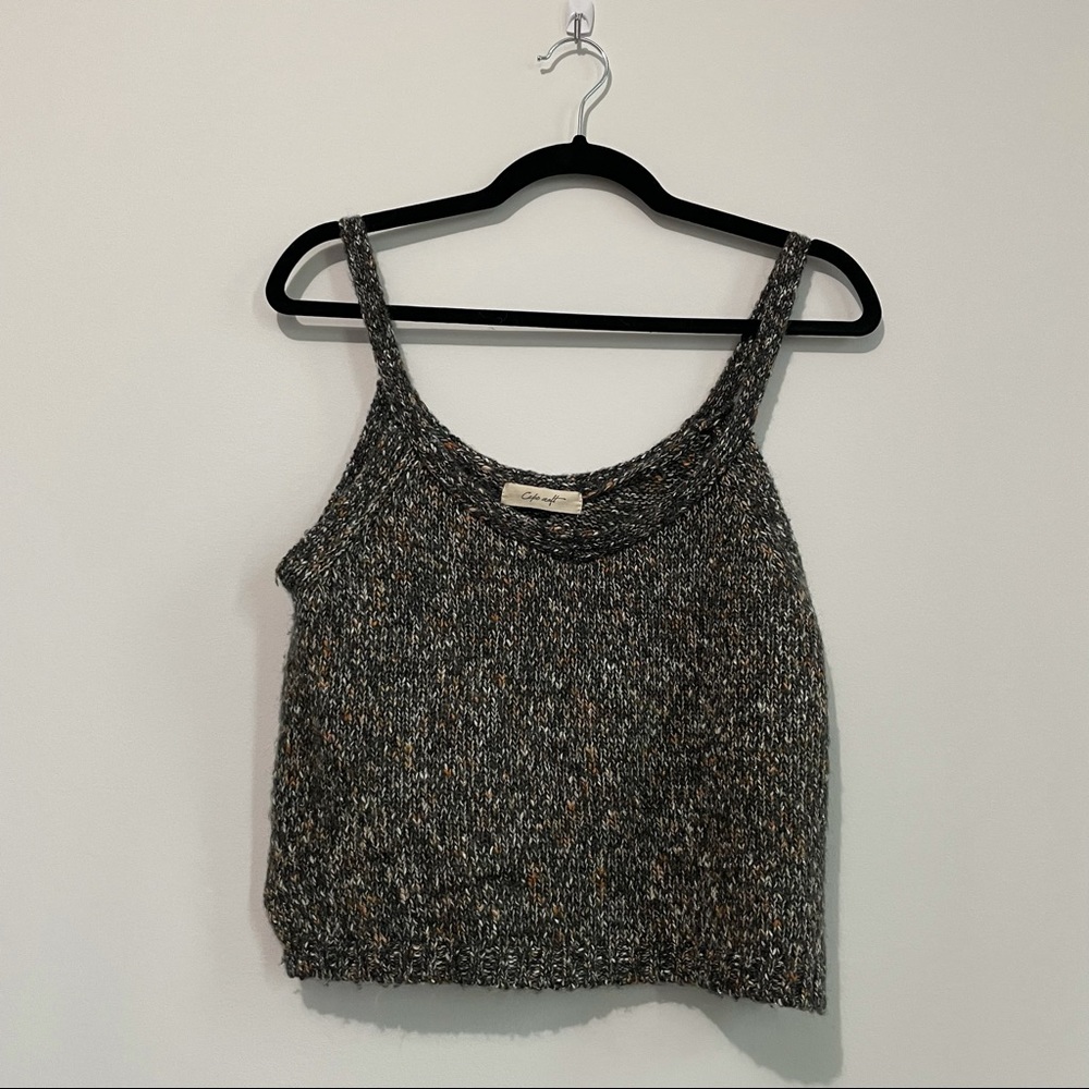 Brown Wool Camisole Skirt Set
